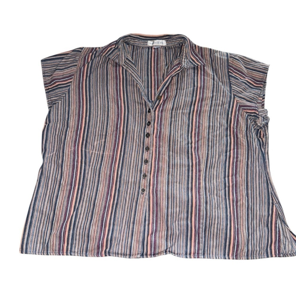 Retro Striped Button Up